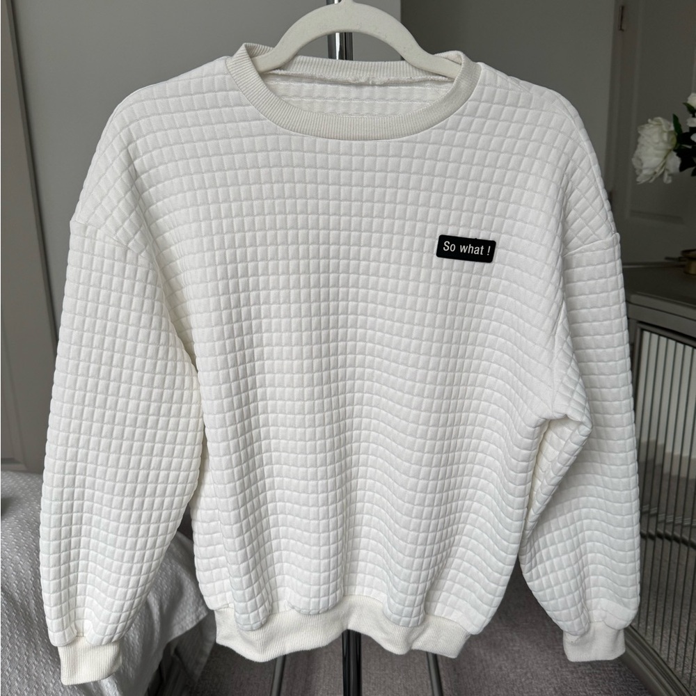 White Sweatshirt So What XS or small
